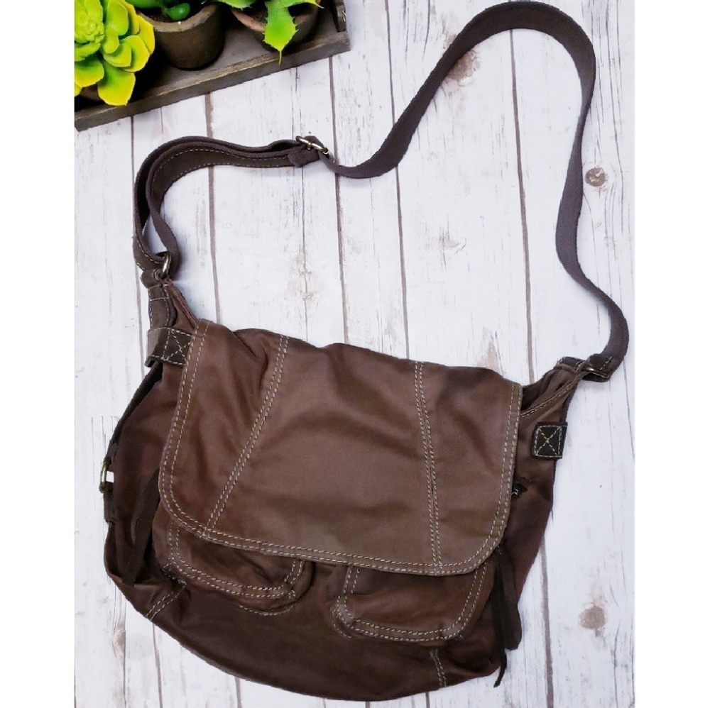 🎉Fossil Brown Suede Leather Crossbody Satchel Bag